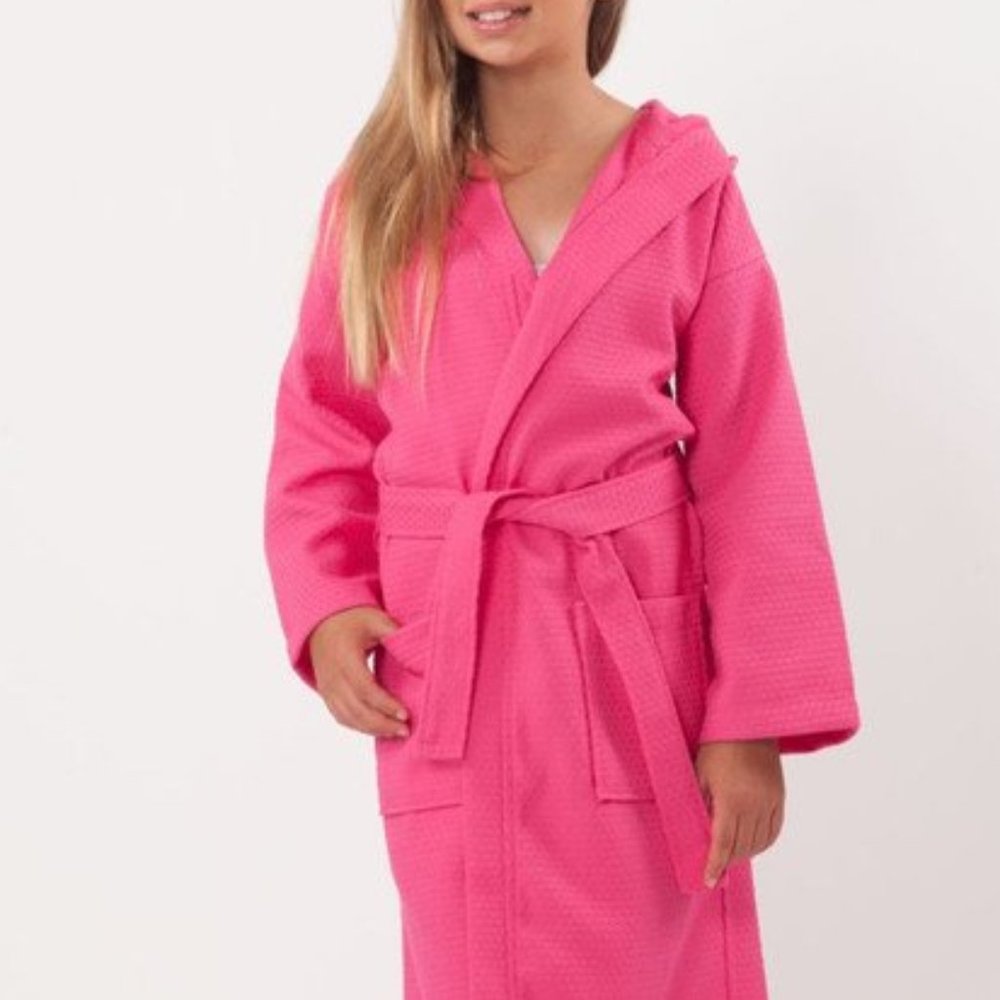 KIDS Turkish Cotton Kids Hooded Waffle Diamond